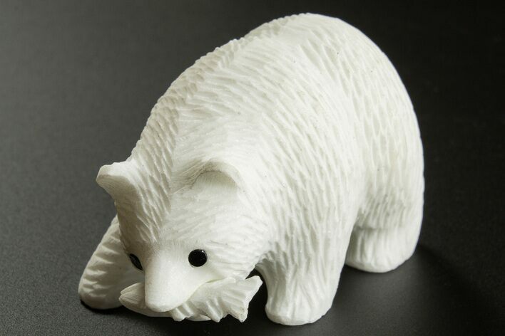 2.5" Realistic White Marble Bears with Fish - Philippines - Photo 1